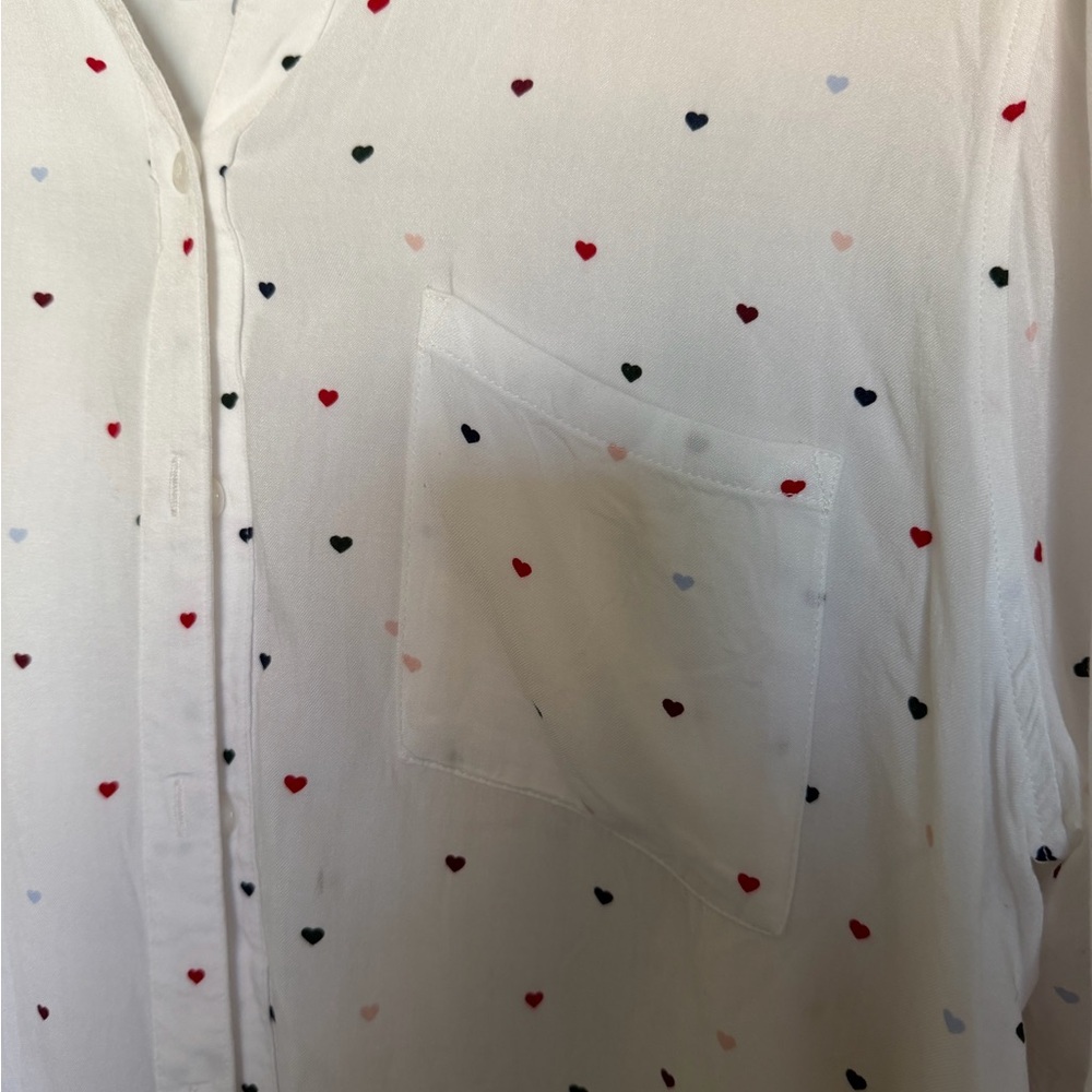 Rails Rocsi Heart print 100% rayon shirt - Picture 4 of 12